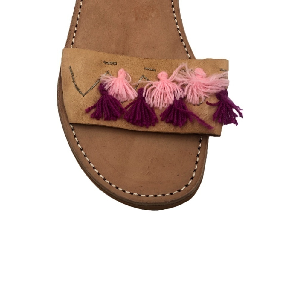 Anthropologie | Handmade Leather Tassel Slingback - Picture 3 of 6